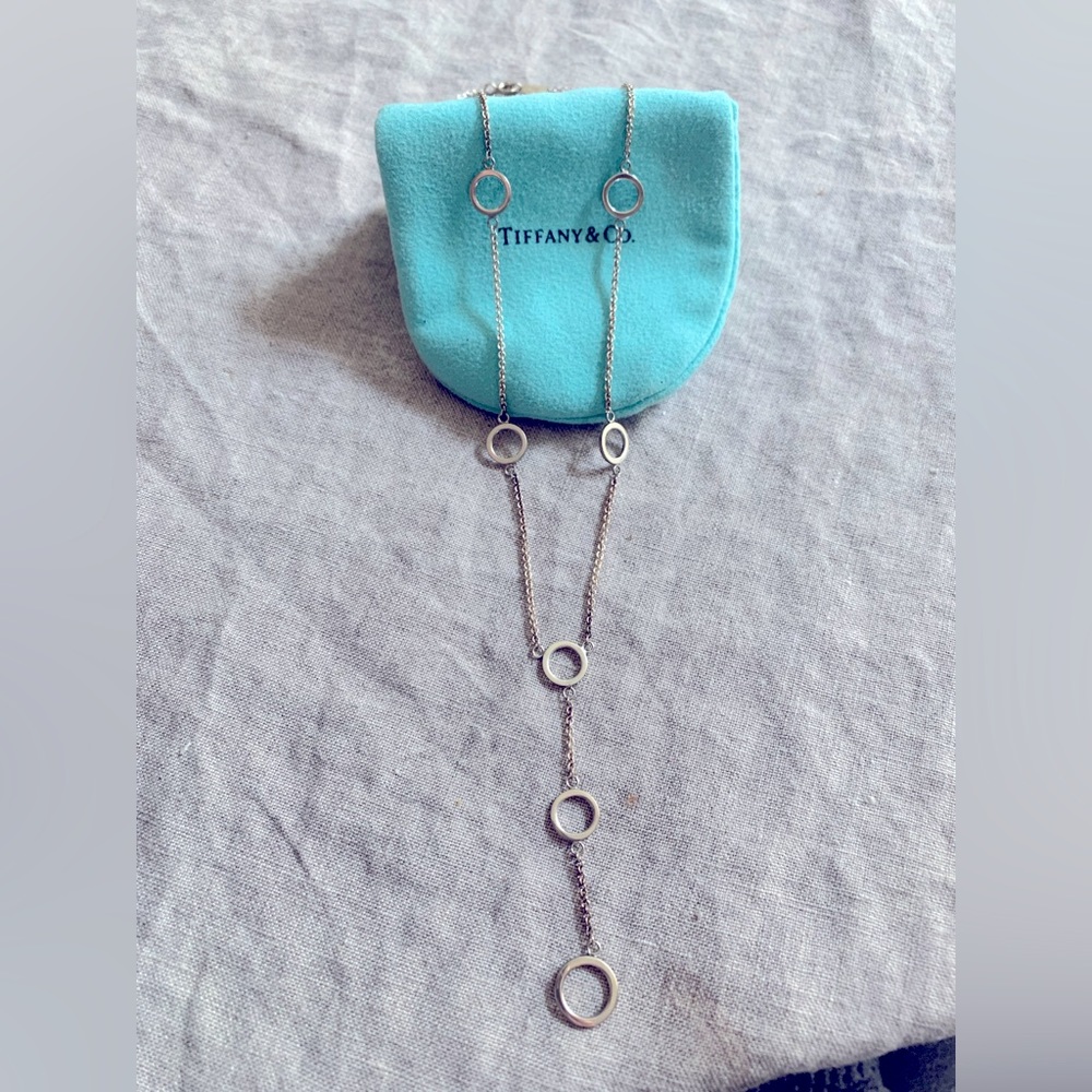 Tiffany & Co. Circle Link Necklace, 925 Sterling Silver. with classic pouch.